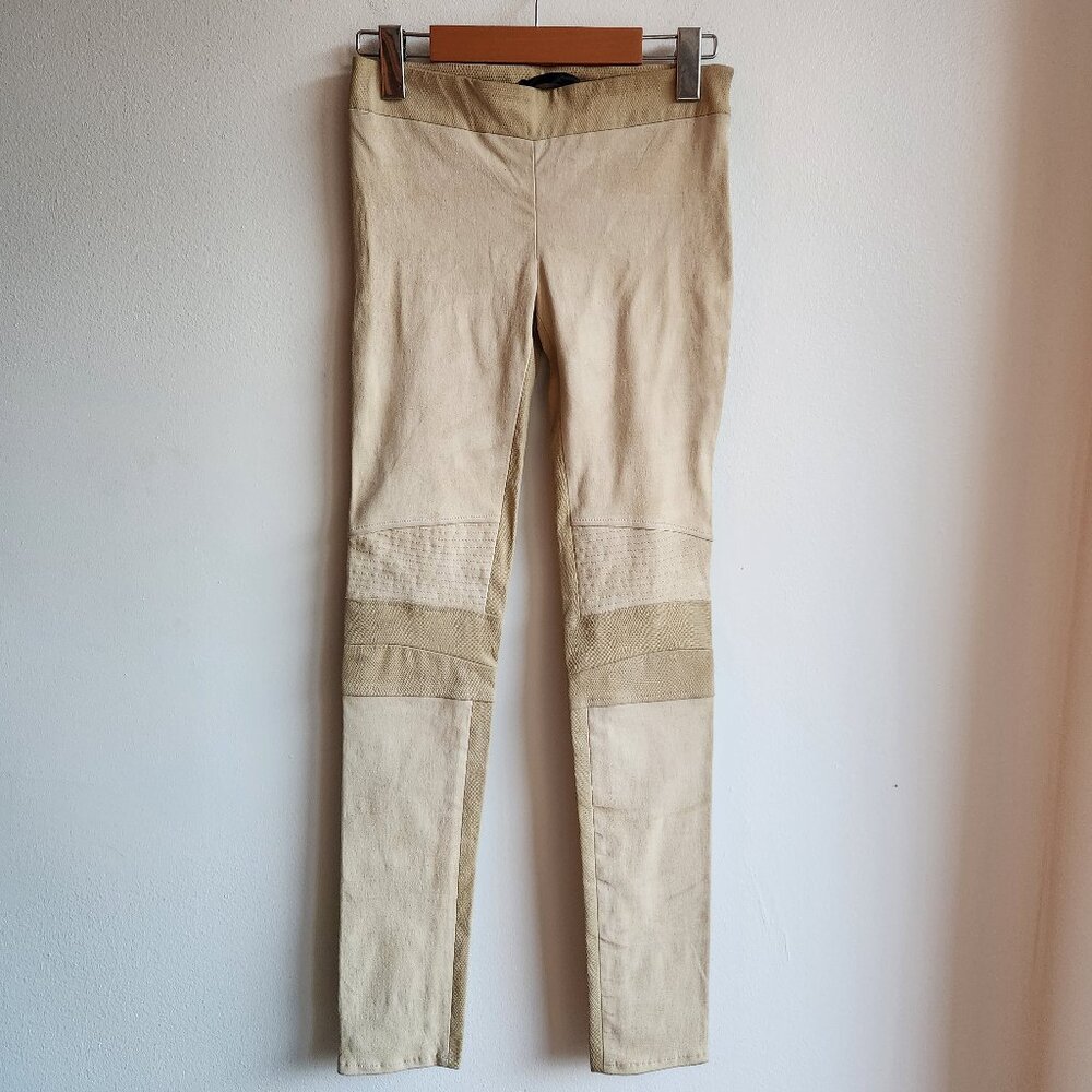 XS The Row Ahbi Lambskin Skinny Moto Leggings